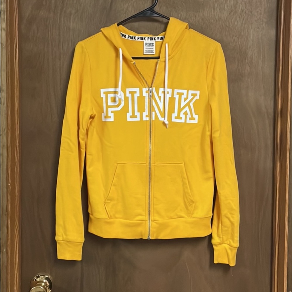 Victorias Secret Pink Full Zip Hoodie Sweatshirt Extra Small